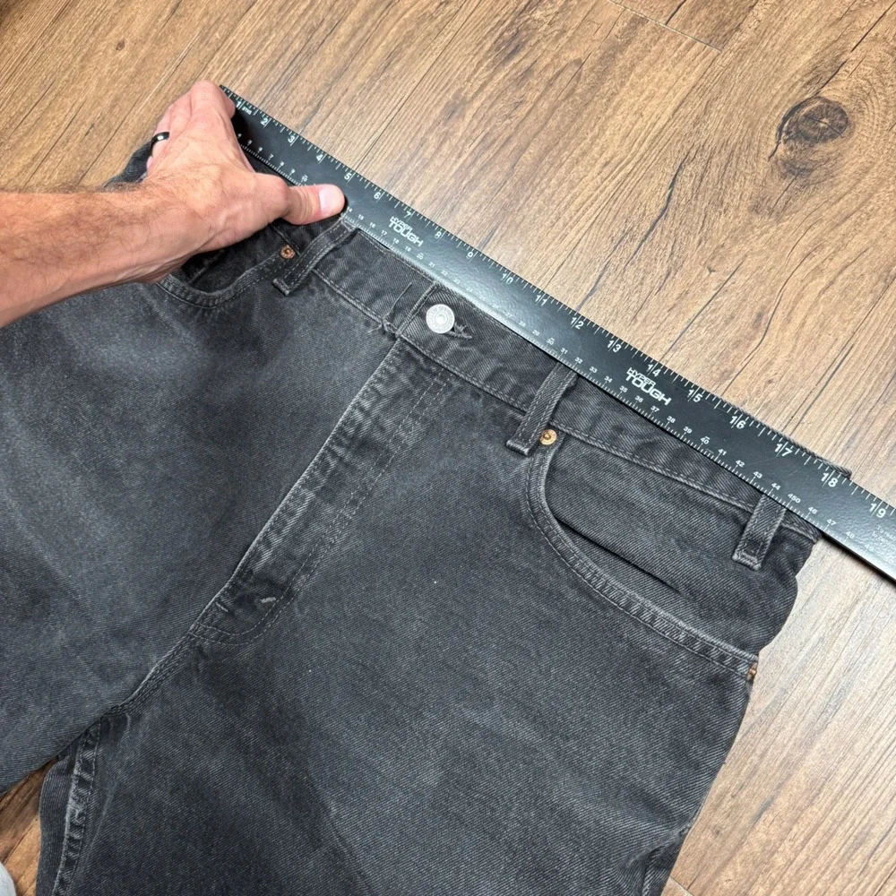 Vtg 90s Levis 505 Jeans Mens 38x30 (36x30) Black Faded Straight Leg Made in USA